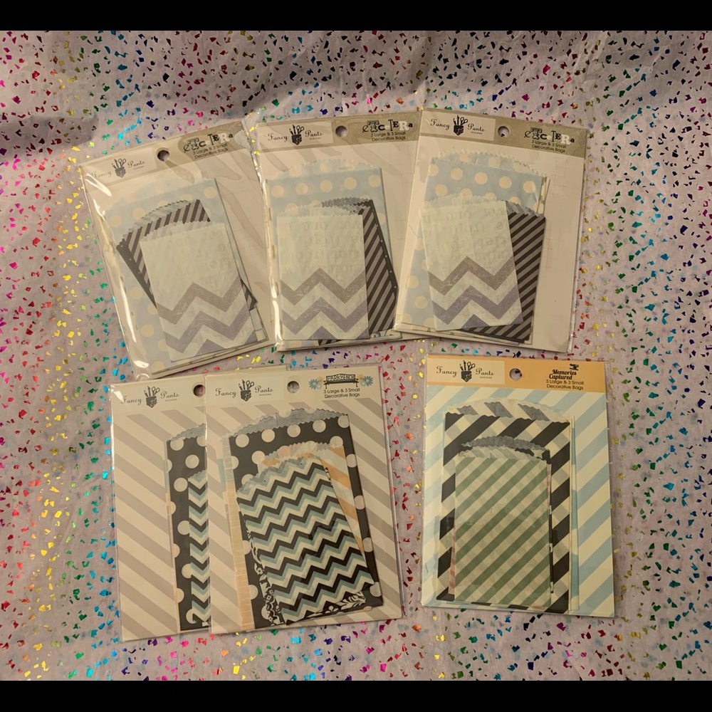 Fancy Pants Coordinated Sets of decorated bags including 6 sets each has 6 bags